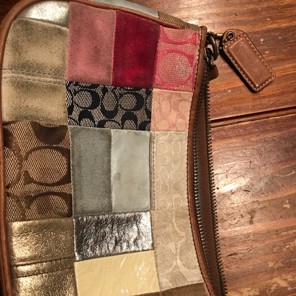 Patchwork Vintage Coach Wristlet